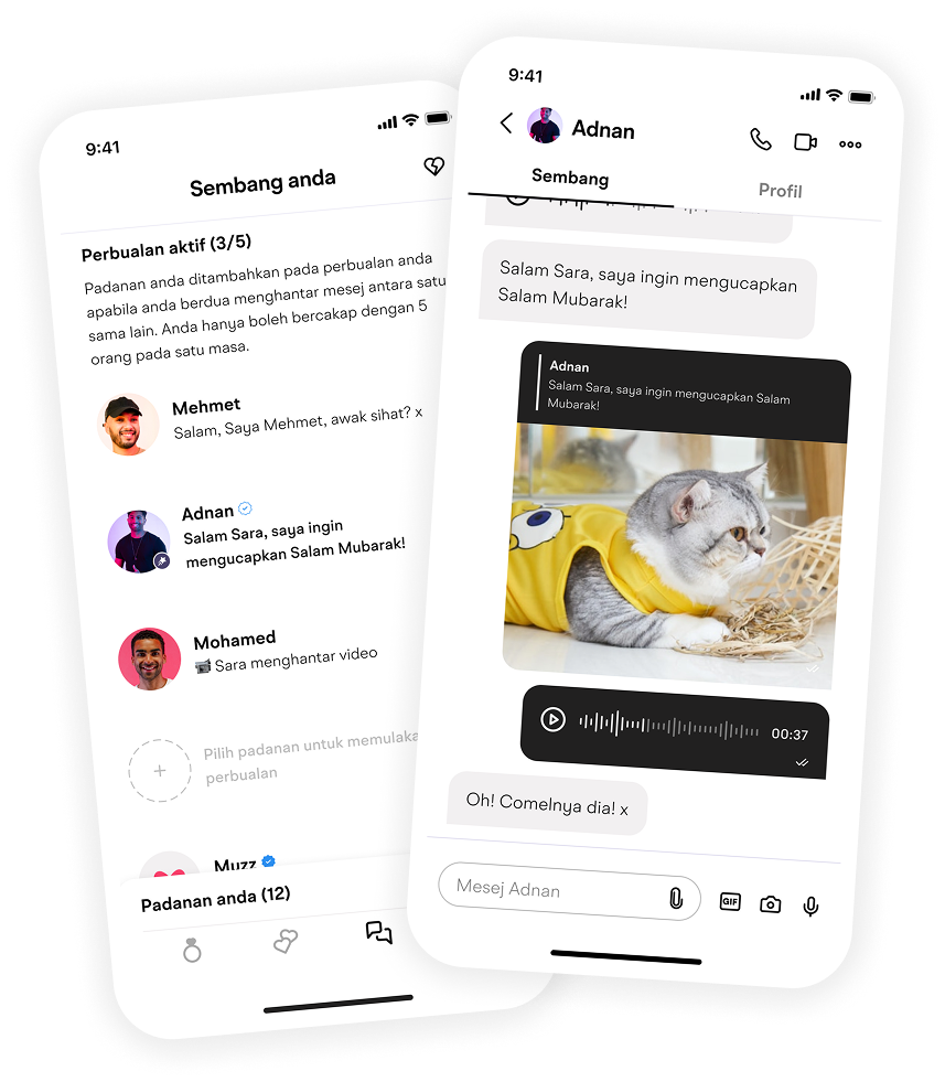 Muzz mockup image chat