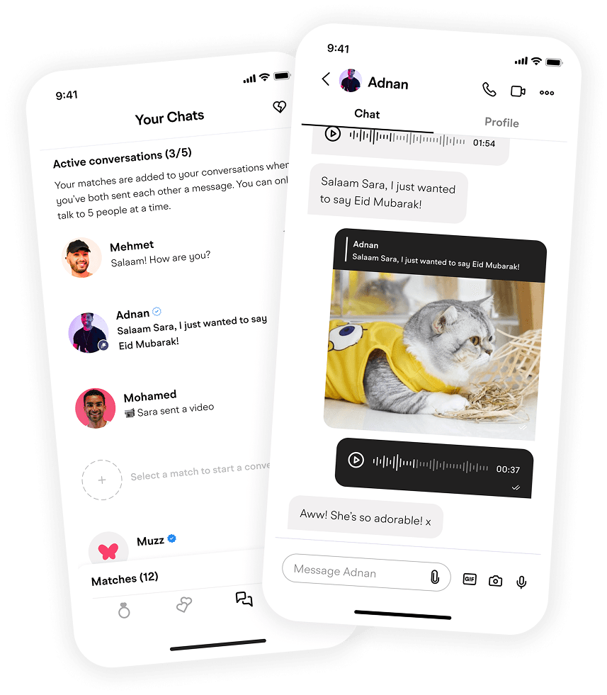 Muzz mockup image chat